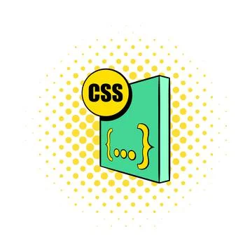 CSS file icon in comics style Stock Illustration