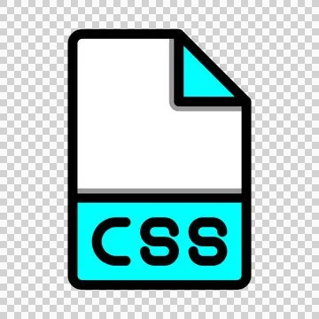 Css file type format icon. extension document files icons symbol.  库存插图