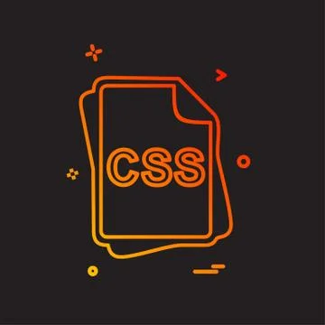 CSS file type icon design vector Stock Illustration