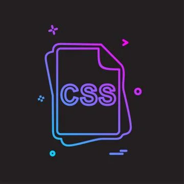 CSS file type icon design vector Stock Illustration