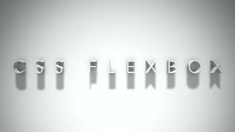 Css flexbox 3D title animation with shadows on a white background Stock Footage 297016816