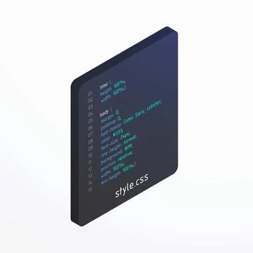 CSS - isometric vector icon. Cascading Style Sheets file document concept Stock Illustration