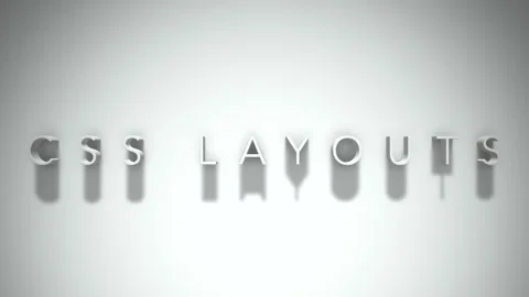Css layouts 3D title animation with shadows on a white background Stock Footage 297128773