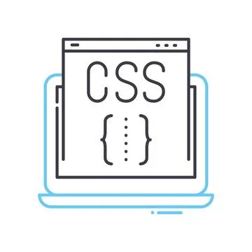 Css line icon, outline symbol, vector illustration, concept sign 스톡 일러스트