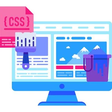 Css maintenance icon flat vector software develop Stock-Illustration