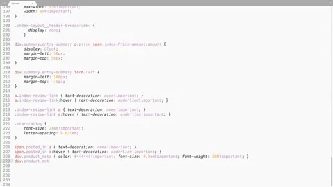 Css Programming Language Source Code Typing Effect. Css Programmer Ticker Col Stock Footage 147908392