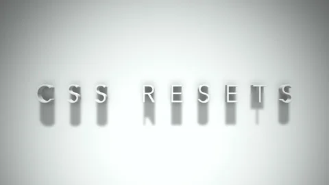 Css resets 3D title animation with shadows on a white background Stock Footage 297268538