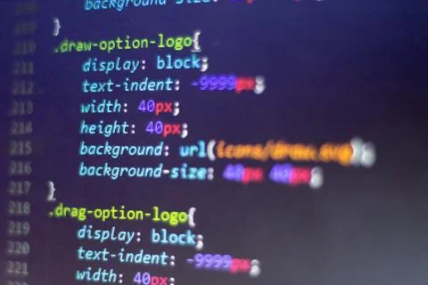 CSS style code. Computer programming source code Stock Photos