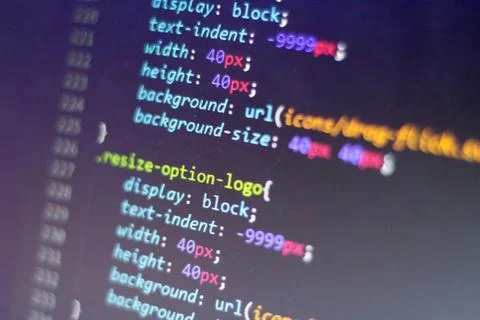 CSS style code. Computer programming source code Stock Photos