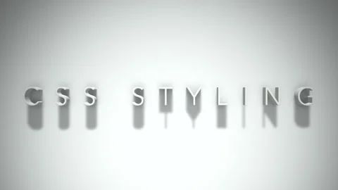 Css styling 3D title animation with shadows on a white background Stock Footage 297268542