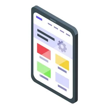 Css tablet developer icon isometric vector. Electronic product service 스톡 일러스트