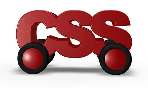 Css tag on wheels - 3d illustration イラスト素材