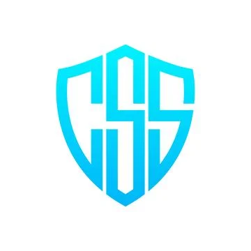 CSS Technology Letter Logo design with Shield Stock Illustration