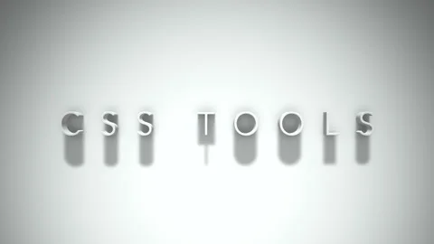 Css tools 3D title animation with shadows on a white background Stock Footage 297016839