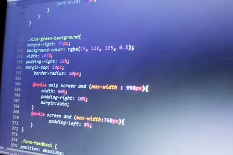 CSS3/LESS/SASS code close up Stock Photos