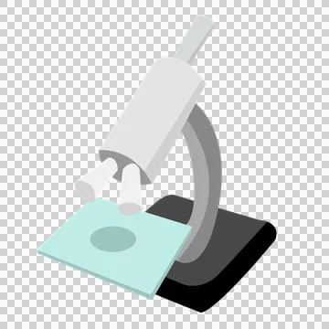 Cst grey lab microscope isometric Stock Illustration