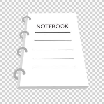 Cst white notebook grey ring Stock Illustration