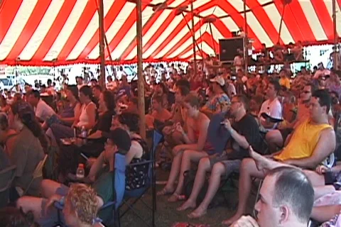 Cstone03 crowdInTent-DV NTSC Stock Footage 488580