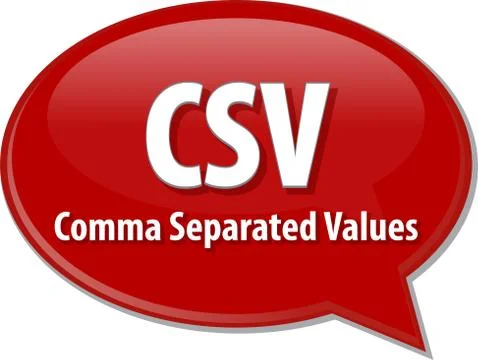 CSV acronym definition speech bubble illustration Stock Illustration