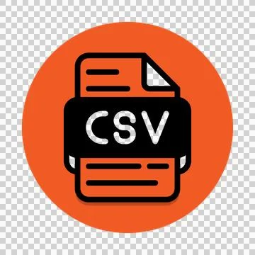 Csv document file type icon. files and extension format icons.  Illustrazione stock