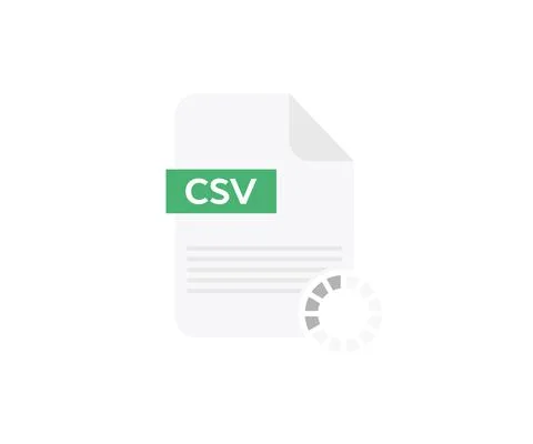 CSV file, Comma-separated values document type logo design. Stock Illustration