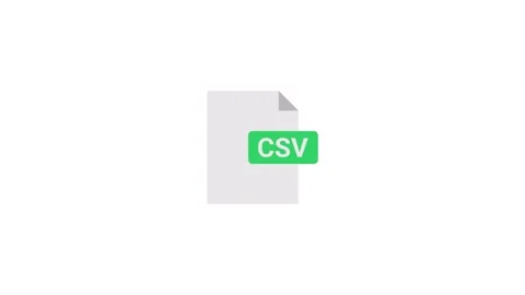 CSV File Document Animation with Comma Separated Values Icon Видео 346619549
