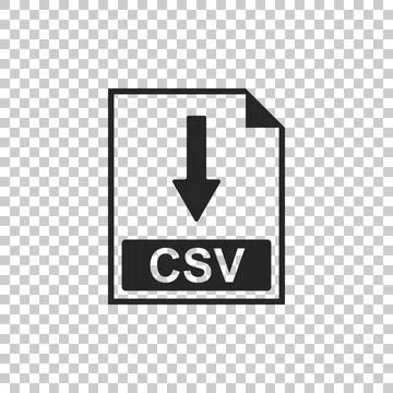 CSV file document icon. Download CSV button icon isolated on transparent Stock Illustration