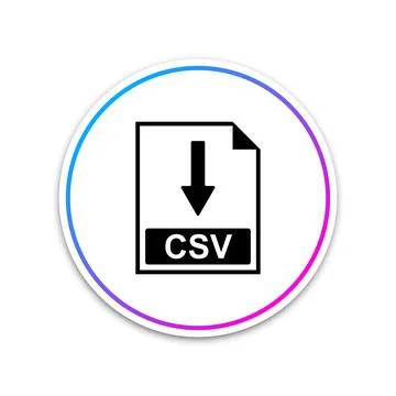 CSV file document icon. Download CSV button icon isolated on white background Illustrazione stock