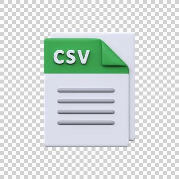CSV file, format, 3D icon. Stock Illustration