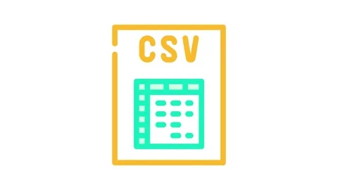 Csv file format document color icon animation Stock Footage 327271831