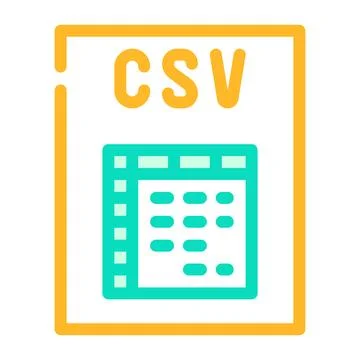 Csv file format document color icon vector illustration 스톡 일러스트