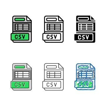 Csv file format document diversity color icon vector 스톡 일러스트
