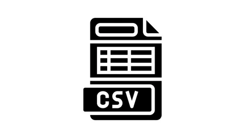 Csv file format document glyph icon animation Stock Footage 326158688