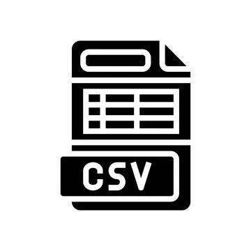 Csv file format document glyph icon vector illustration Illustrazione stock