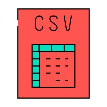 Csv file format document icon color illustration Illustrazione stock
