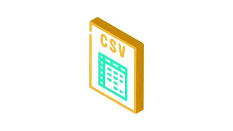 Csv file format document isometric icon animation Stock Footage 327294754