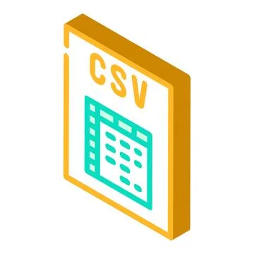 Csv file format document isometric icon vector illustration 스톡 일러스트