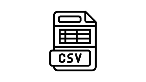 Csv file format document line icon animation Stock Footage 326137054