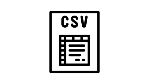 Csv file format document line icon animation Stock Footage 326766317