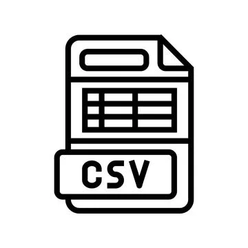 Csv file format document line icon vector illustration Illustrazione stock