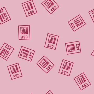 Csv file format document line vector seamless pattern Stock Illustration