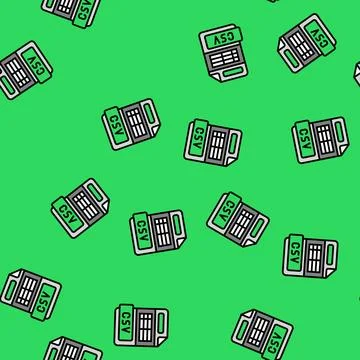 Csv file format document vector seamless pattern Illustrazione stock