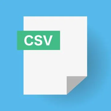 CSV file icon isolated on blue background. Vector. Stock Illustration