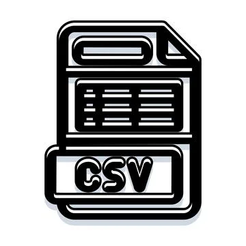 Csv file icon representing data format document Illustrazione stock