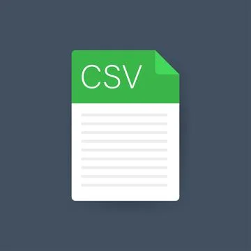 CSV file icon. Spreadsheet document type. Modern flat design graphic illustra Stock Illustration