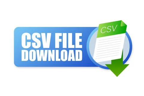 CSV file icon. Spreadsheet document type. Modern flat design graphic Stock Illustration