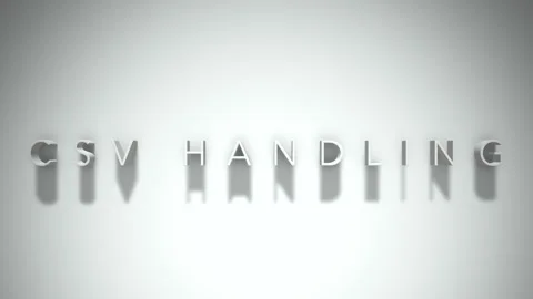 Csv handling 3D title animation white text on a white background Stock Footage 299429409