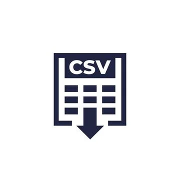Csv icon, download data file vector Stock Illustration