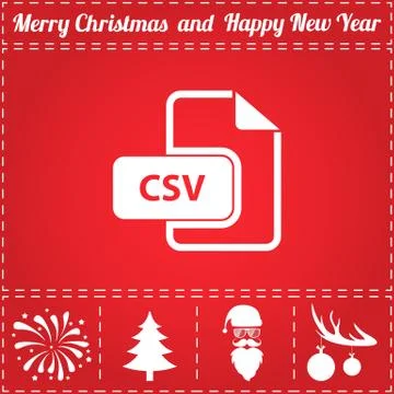 CSV Icon Vector Illustrazione stock