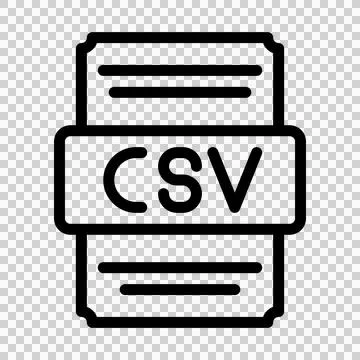 Csv icons file type. spreadsheet files document icon with outline design. vector Stock Illustration